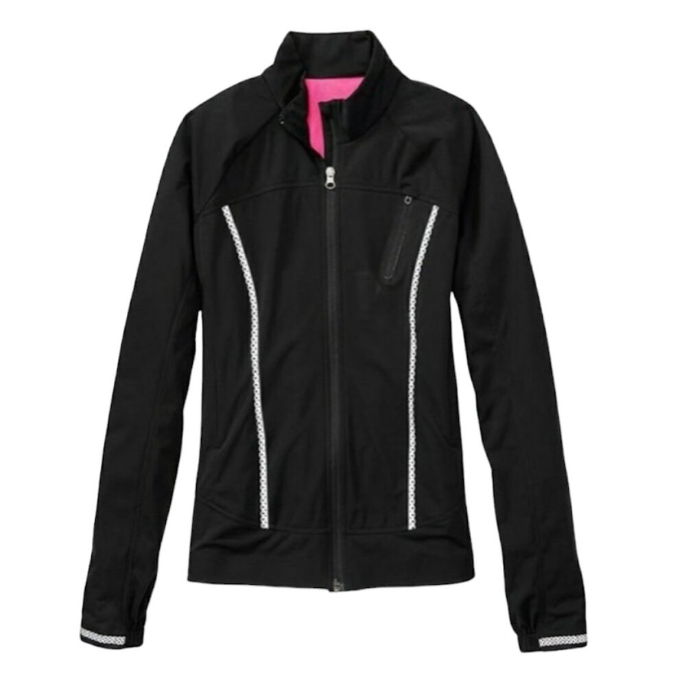 ATHLETA Athletic Jacket, Black Zipper Pockets Athleisure Fitted Casual, XS